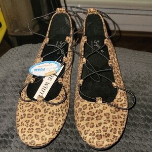 Seychelles Memory Foam Leopard Print Ballet Flats